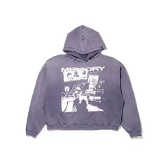 Enfants Riches Déprimés "Memory" Graphic Collage Hoodie - Washed Dark Grey