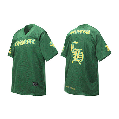 Chrome Hearts Gothic "CH" Logo Jersey Short Sleeve T-Shirt (Green)