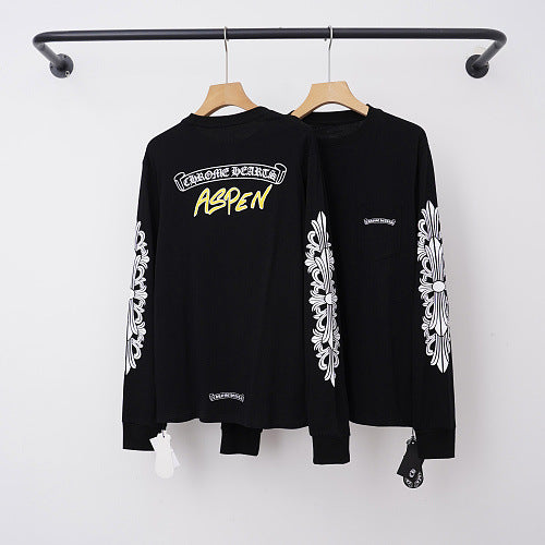 Chrome Hearts "ASPEN" Gothic Script & Cross Long Sleeve (Black)