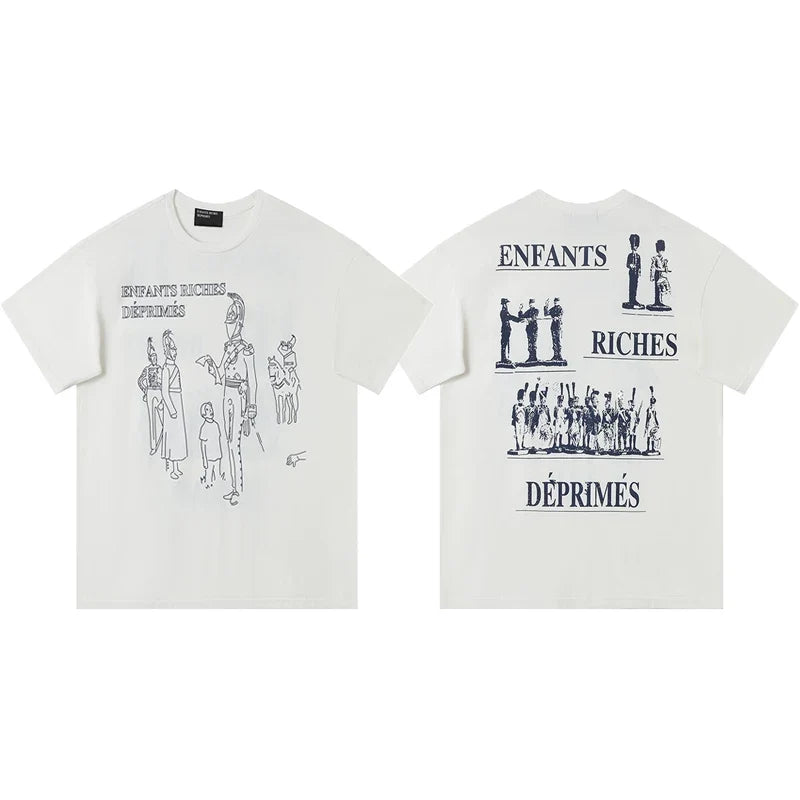 Enfants Riches Déprimés Figure Illustration & Back Branding T-Shirt - White