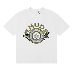 RHUDE Crest & Logo Graphic Print T-Shirt - White