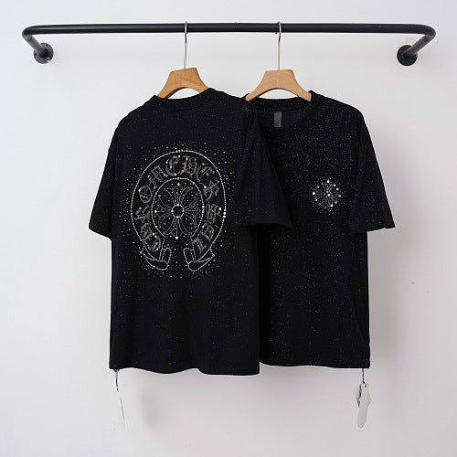 Chrome Hearts Starry Night Cross Short Sleeve T-Shirt (Black)