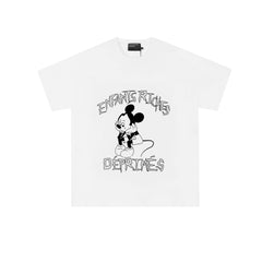 Enfants Riches Déprimés Cartoon Mouse & Gothic Typography T-Shirt - White