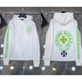 Chrome Hearts Neon Cross Horseshoe Zip-Up Hoodie (White)