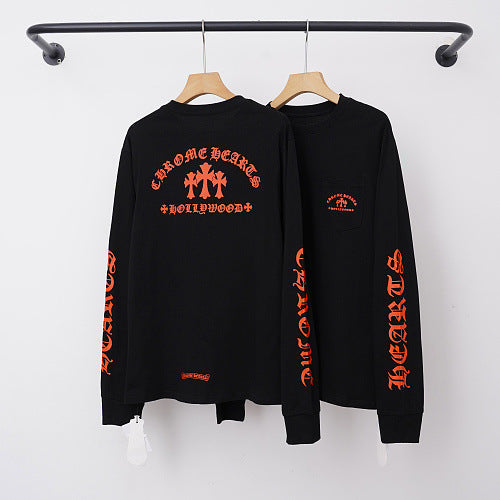 Chrome Hearts "HOLLYWOOD" Gothic Script & Cross Long Sleeve (Black)