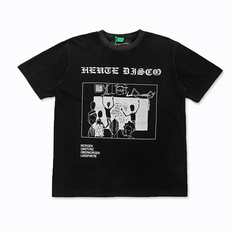 Enfants Riches Déprimés "Heute Disco" Gothic Typography T-Shirt - Black