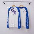 Chrome Hearts Raglan "CH" Gothic Script Long Sleeve (White/Blue)
