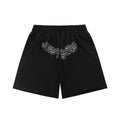 sp5der Rep Gods Contrast Outline Print Casual Sweat Shorts Black