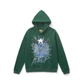 sp5der Multi‑Accent Spiderweb Star Graphic Pullover Hoodie Forest Green
