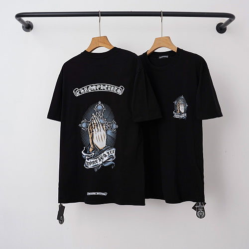 Chrome Hearts "Praying Hands" Graphic Short Sleeve T-Shirt (Black)