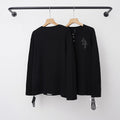 Chrome Hearts Dark Cross Motif Henley Long Sleeve (Black)
