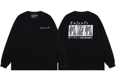 Enfants Riches Déprimés Small Chest Logo & Back Three-Panel Long-Sleeve  - Black