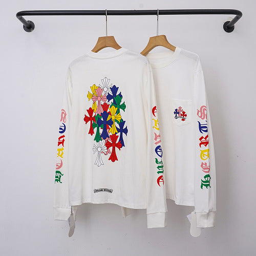 Chrome Hearts Multi-Color Cross Cluster & Chest Emblem Long Sleeve (White)