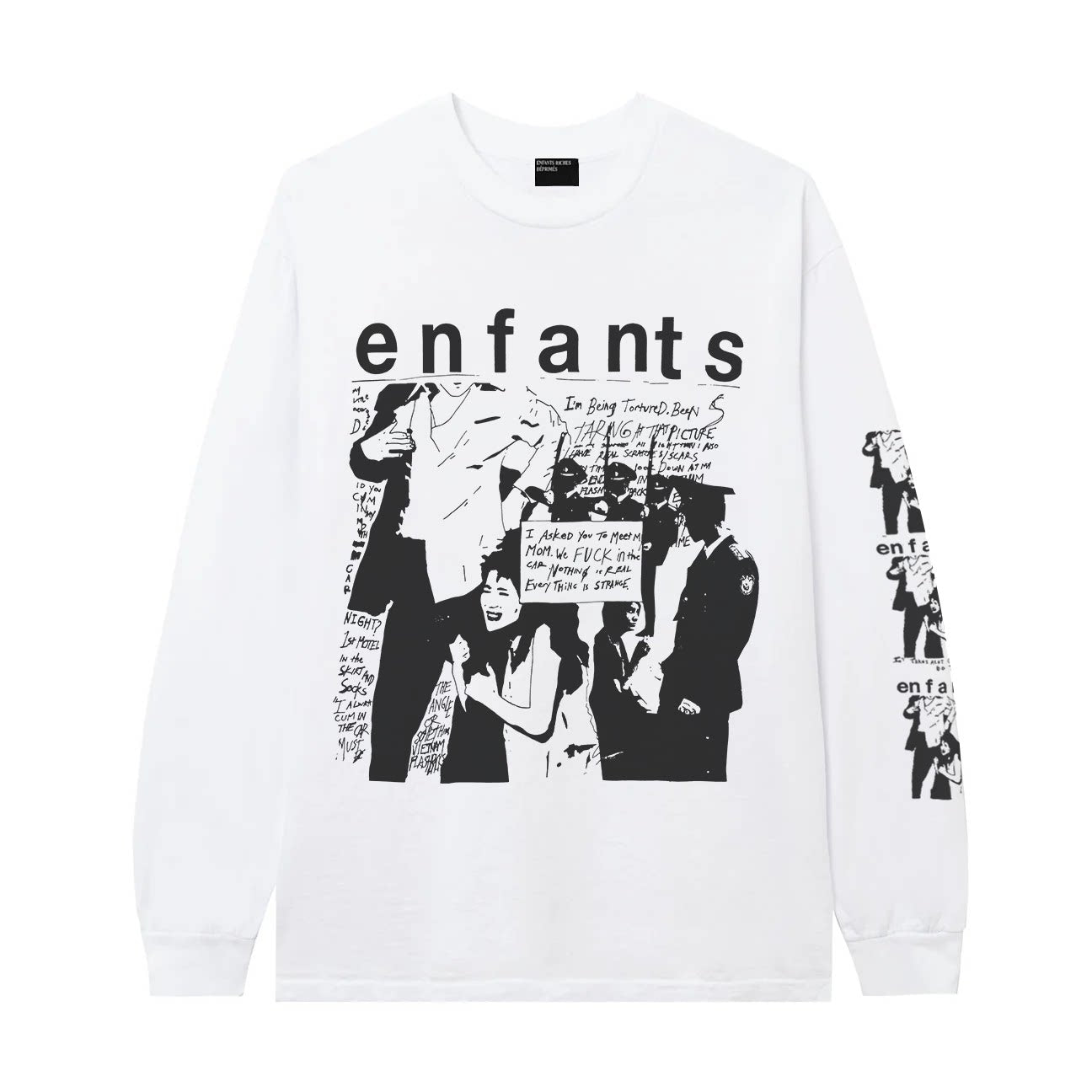 Enfants Riches Déprimés "Enfants" Crowd Collage Long-Sleeve - White