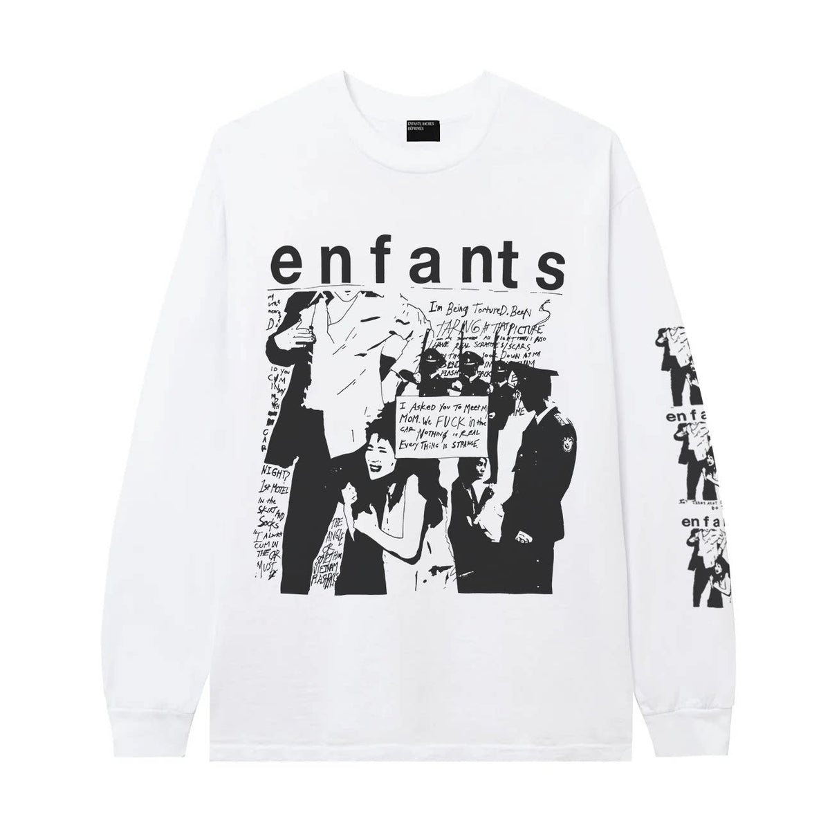 Enfants Riches Déprimés "Enfants" Crowd Collage Long-Sleeve - White