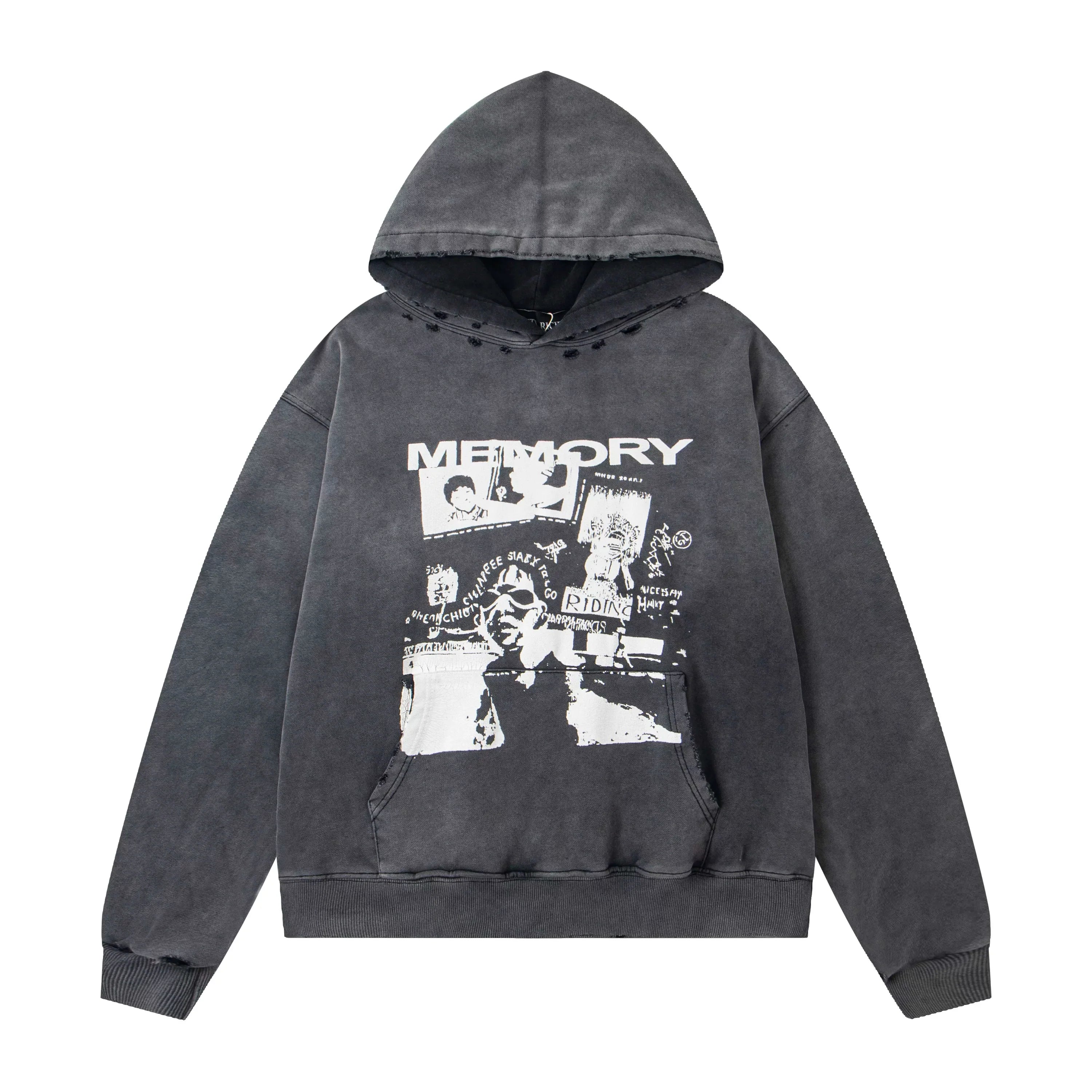 Enfants Riches Déprimés Japanese Text Art Graphic Hoodie - Washed Black
