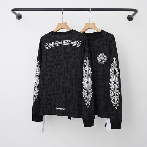 Chrome Hearts All-Over Gothic Script Pattern Long Sleeve (Black)