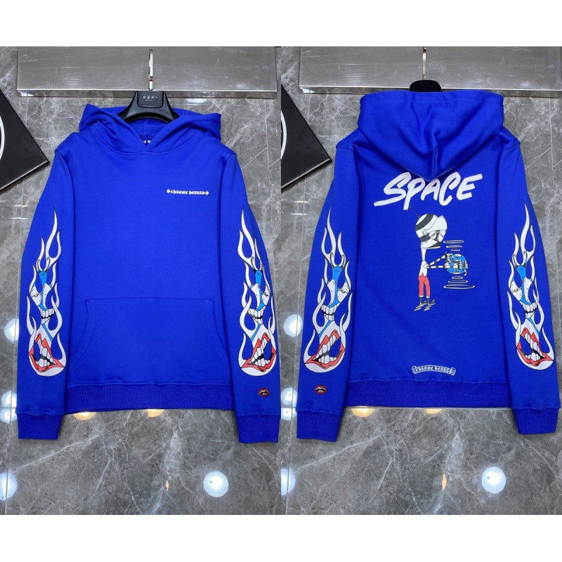 Chrome Hearts Space Flame Sleeve Hoodie (Blue)
