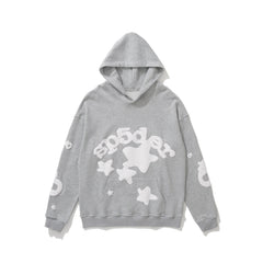 sp5der Bubble Arch Star Logo Pullover Hoodie Heather Grey