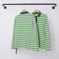 Chrome Hearts Fine Striped Long Sleeve Polo (Green)