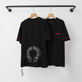 Chrome Hearts Red-Accented Sleeve & Horseshoe Short Sleeve T-Shirt (Black)