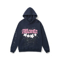 sp5der Atlanta Star Spiderweb Pullover Hoodie Navy Blue