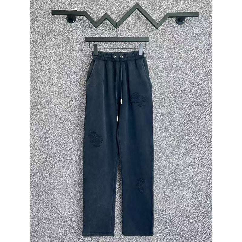 Chrome Hearts Acid Wash Straight-Leg Lounge Pants