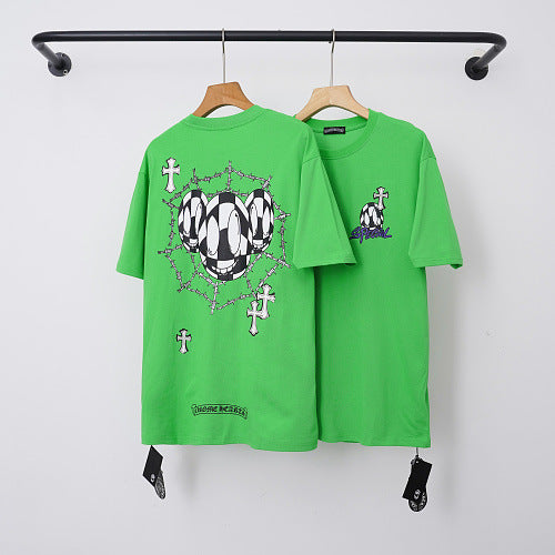 Chrome Hearts Barbed Wire & Geometric Ball Graphic Short Sleeve T-Shirt (Green)