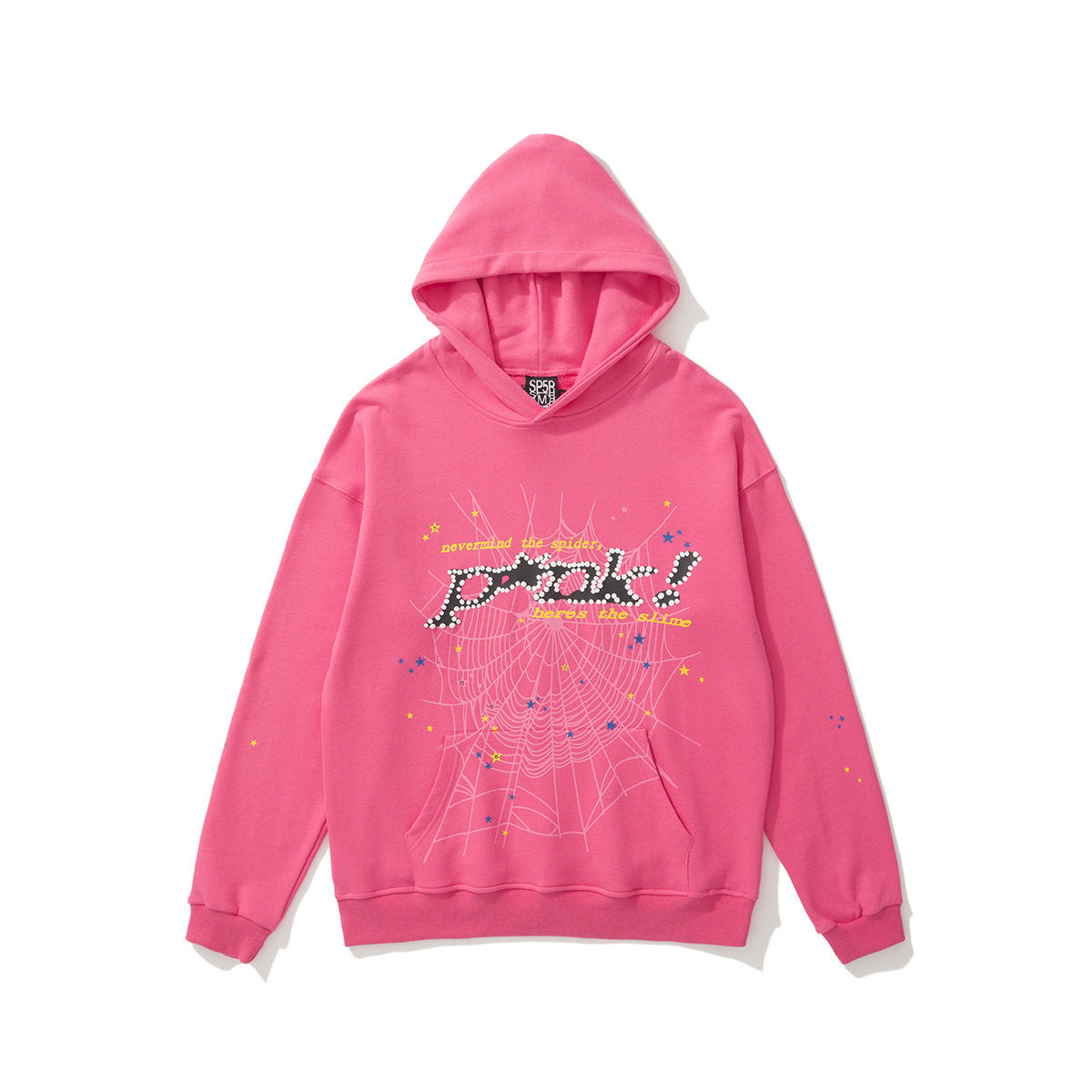 sp5der P*nk Spider Web Graphic Hoodie Hot Pink