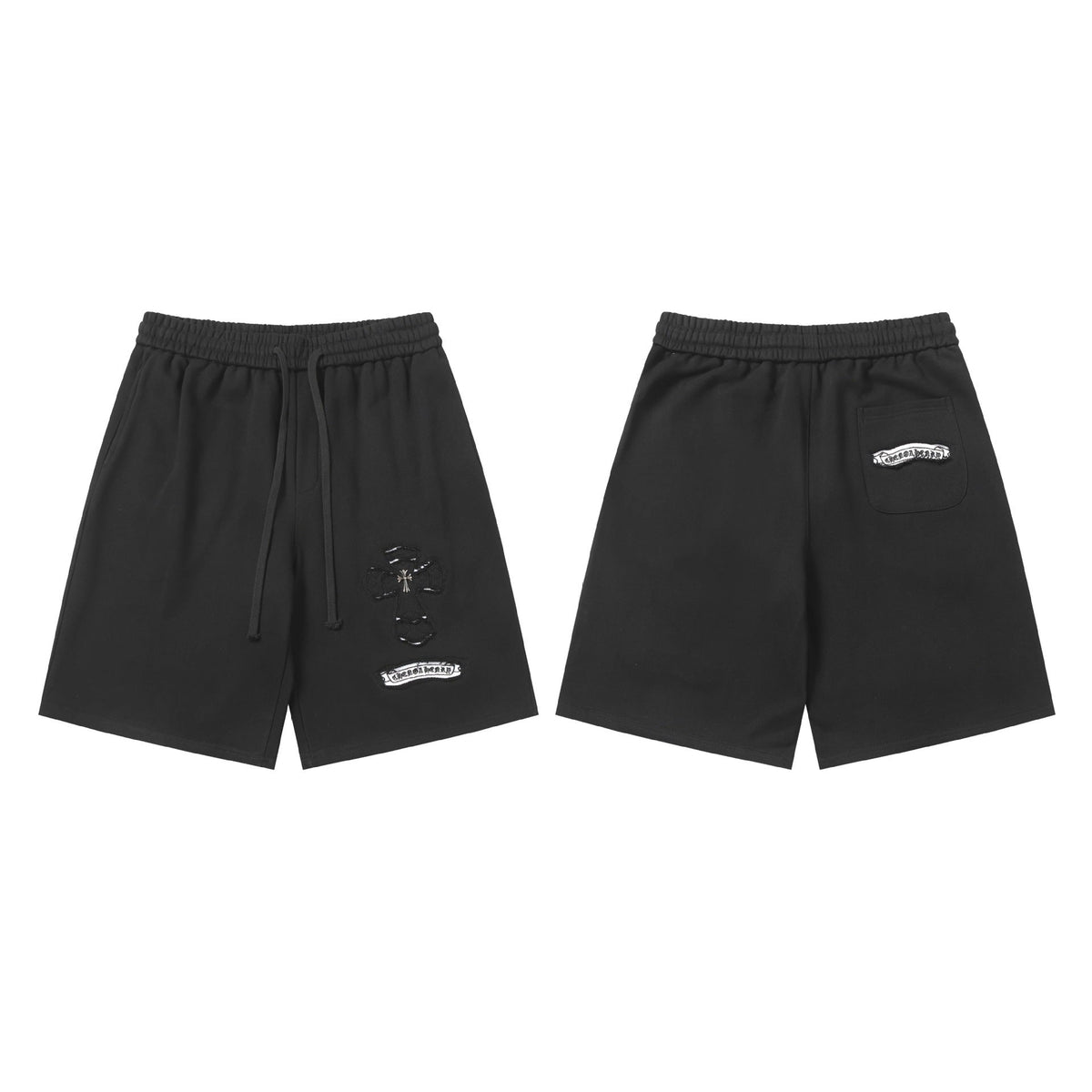 Chrome Hearts Black Drawstring Logo Sweatshorts