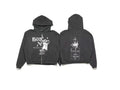 Enfants Riches Déprimés "Freres" Gothic Text & Photo Zip-Up Hoodie - Washed Black