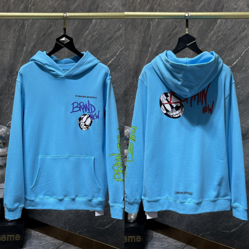 Chrome Hearts Anime Graphic & Slogan Hoodie (Blue)