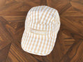 Supreme Tan and White Gingham 5-Panel Box Logo Camp Cap