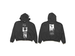 Enfants Riches Déprimés Vertical Framed Graphic Zip-Up Hoodie - Washed Black