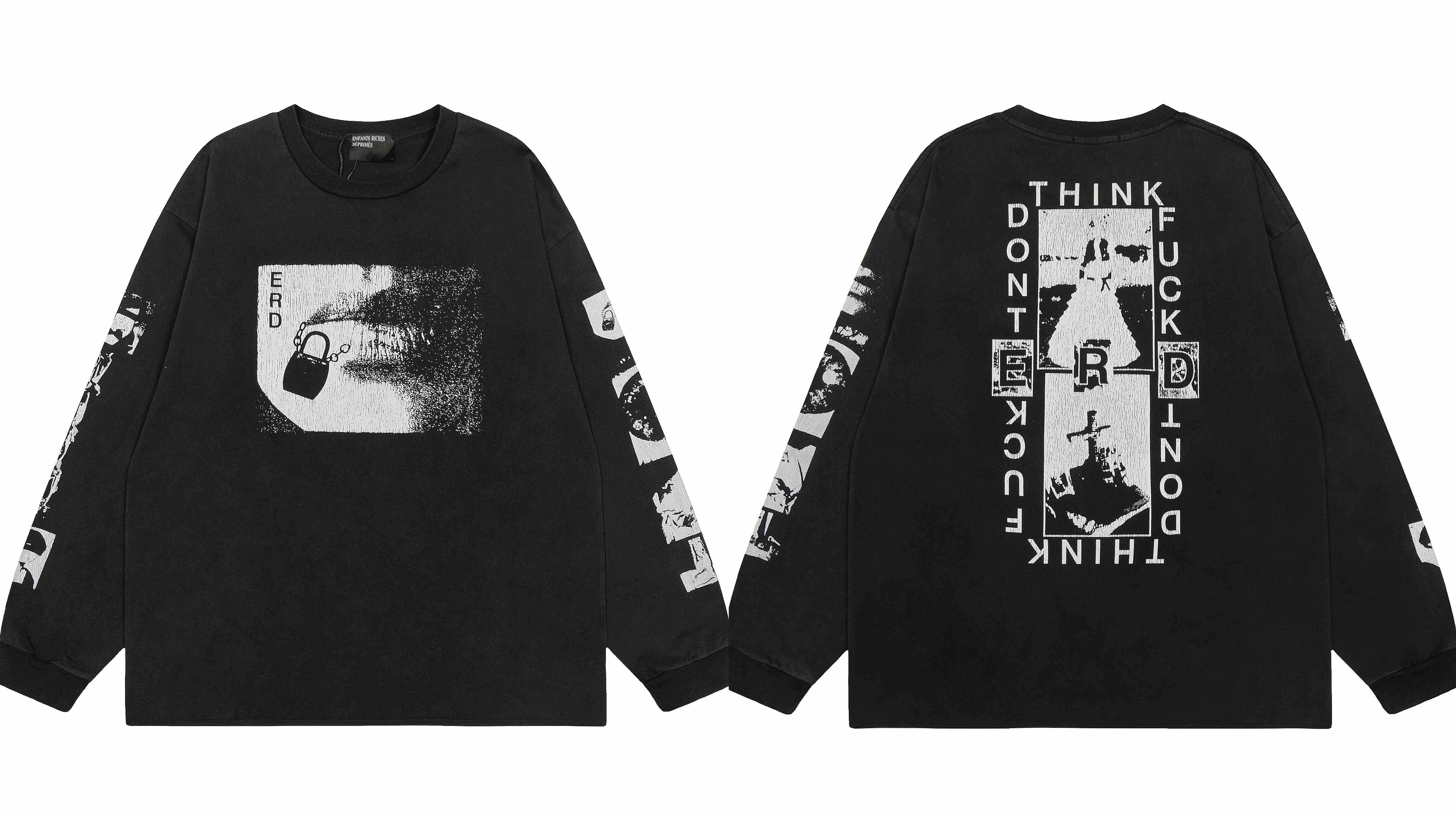 Enfants Riches Déprimés Distressed Photo Box Long-Sleeve - Black