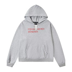 Enfants Riches Déprimés Red Text Logo Hoodie - Light Grey