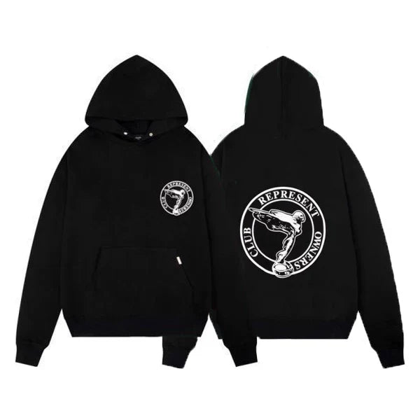 Represent Circle Diver Graphic Heavyweight Hoodie - Black