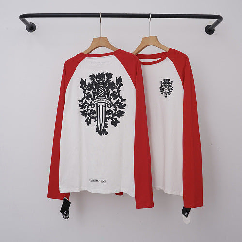 Chrome Hearts Raglan Dagger & Floral Vine Long Sleeve (White/Red)