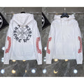 Chrome Hearts Red Scroll & Cross Hoodie (White)