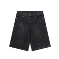 Chrome Hearts Black Heavy Wash & Paint Splatter Denim Shorts