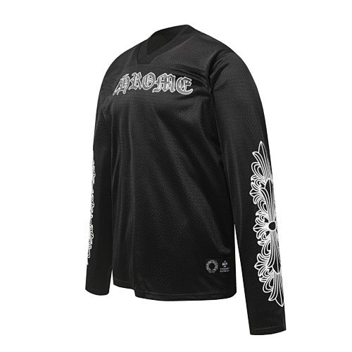 Chrome Hearts Gothic Script & Floral Vine Long Sleeve Jersey (Black)