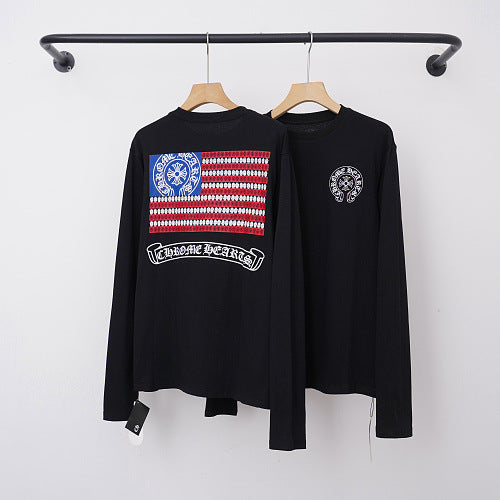 Chrome Hearts American Flag & Cross Graphic Long Sleeve (Black)