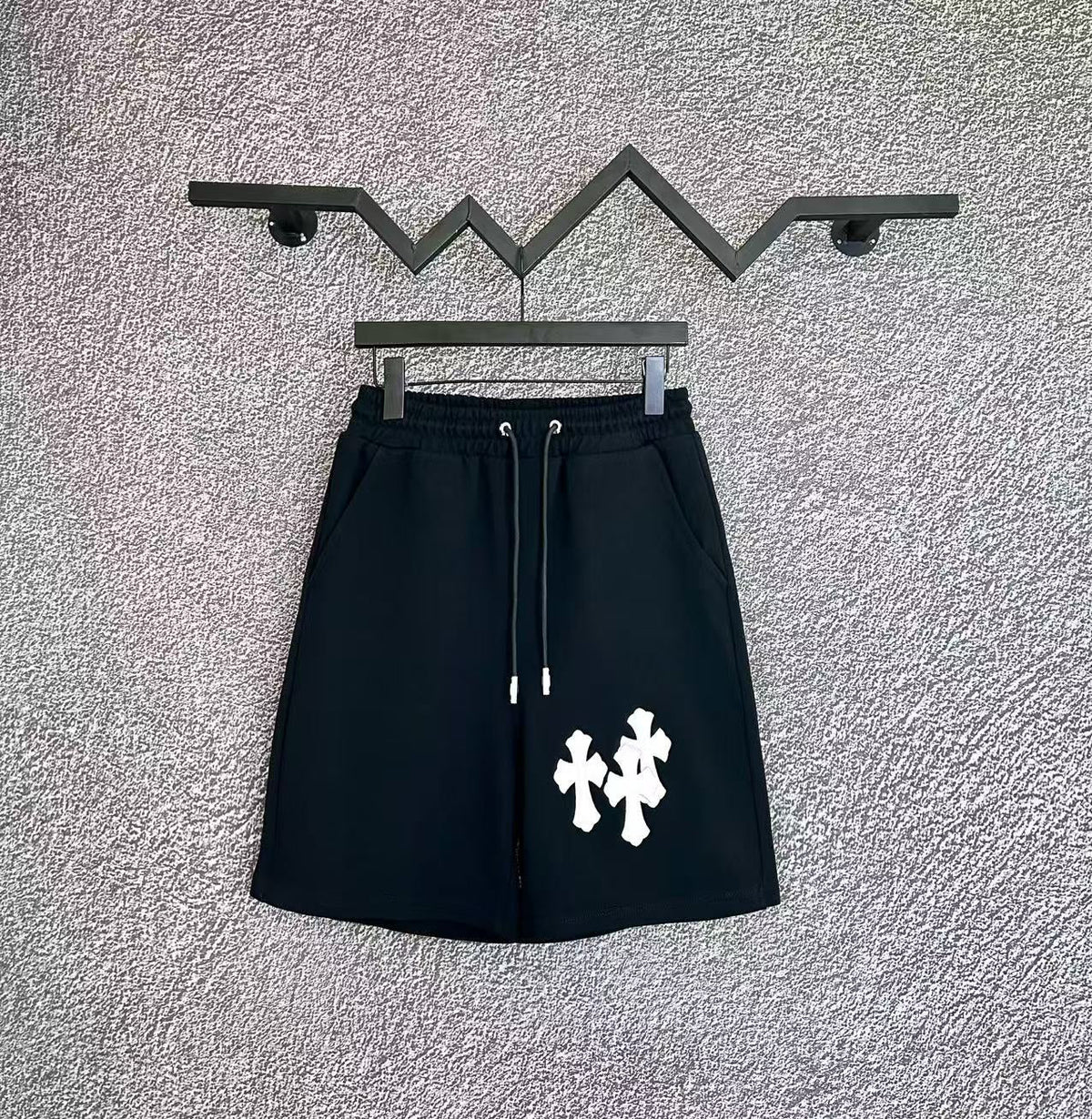 Chrome Hearts Black & White Cross Patch Sweatshorts