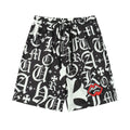 Chrome Hearts Black & White Gothic Monogram Lip Print Sweatshorts