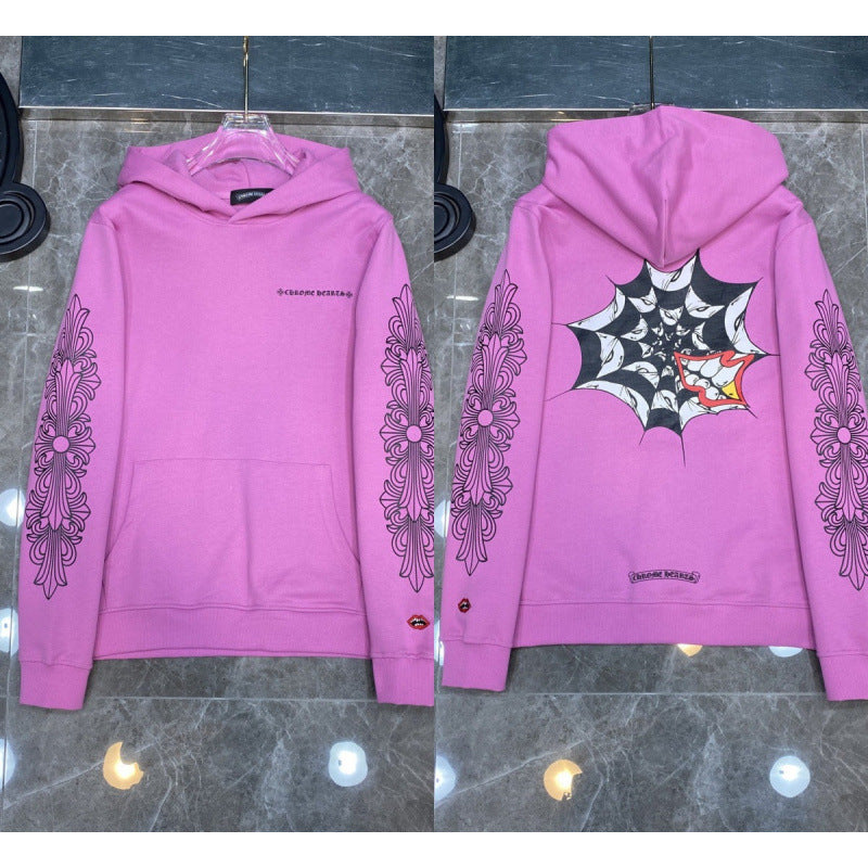 Chrome Hearts Spider Web Graphic Hoodie (Pink)