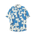 Chrome Hearts Blue & White Large Cross Print Short-Sleeve Shirt