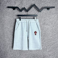 Chrome Hearts Light Gray & Red Cross Logo Sweatshorts