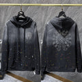 Chrome Hearts Gradient Black/Grey Paint Splatter Horseshoe Hoodie