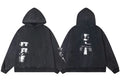 Enfants Riches Déprimés Side Panel Photo & Sleeve Print Hoodie - Washed Black