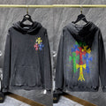 Chrome Hearts Vintage-Wash Multi-Color Cluster Cross Hoodie (Black)